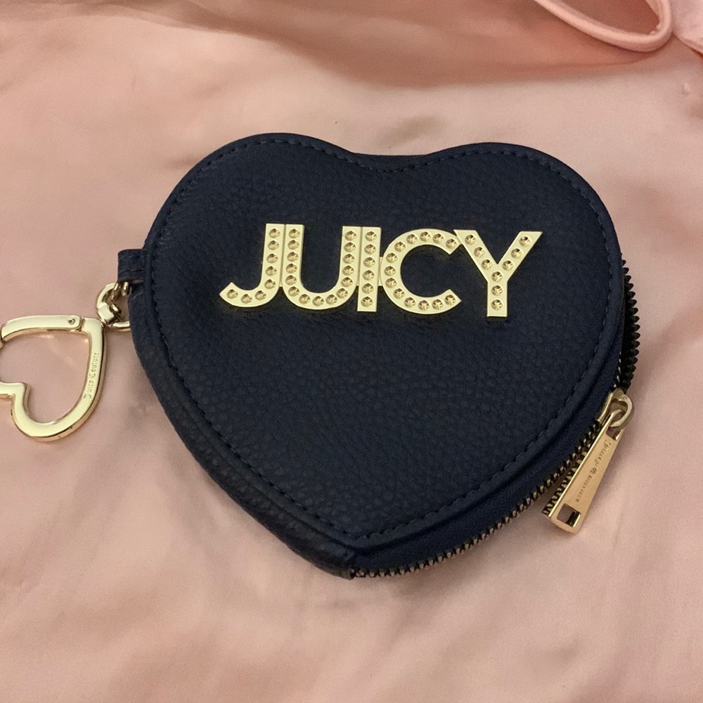 Juicy Couture key chain wallet blue